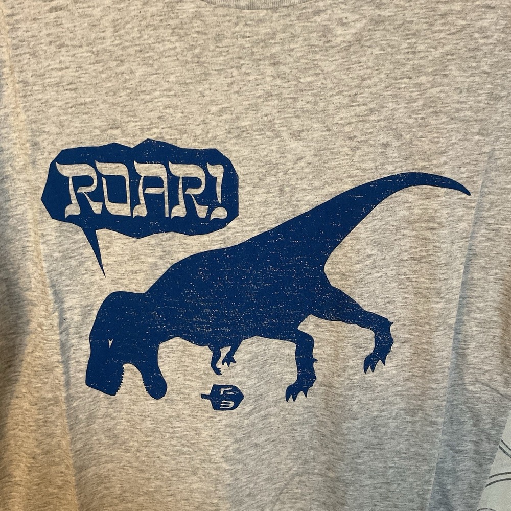 Men's  T-Rex "Roar!"‎ Gray T Shirt Short Sleeve Size Small